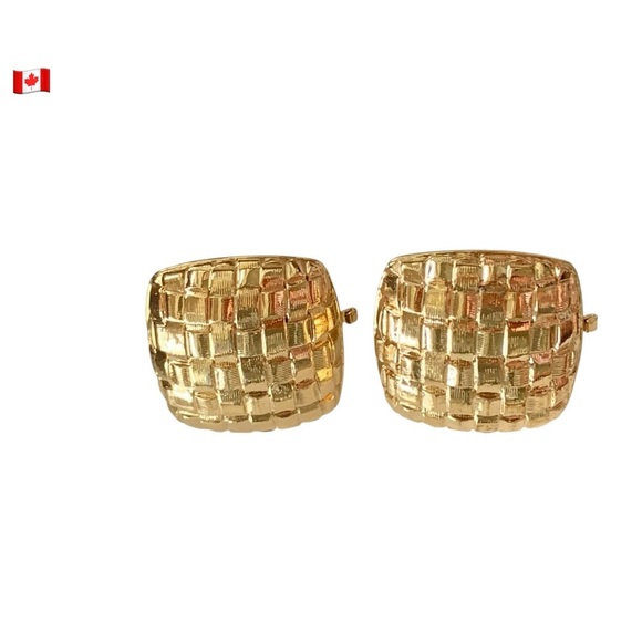 Vintage Butler FAC gold weave earrings 🇨🇦 - Picture 1 of 7